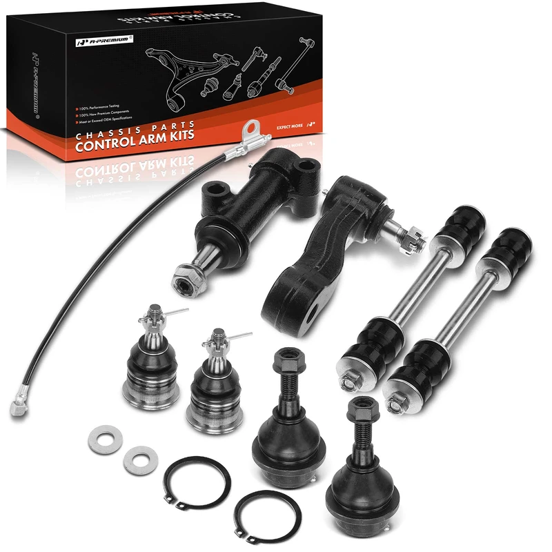 Ball Joint + Sway Bar Link + Idler Arm Bracket, Set of A Set of 8, Front Side, A-Premium APCA1103