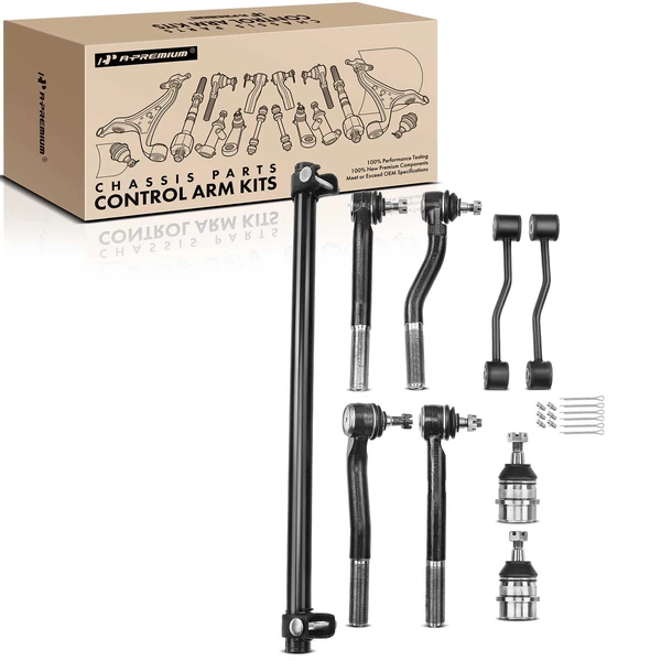 A Set of 9 Ball Joint and Sway Bar Link Full Kit Front Side A-Premium APCA1105