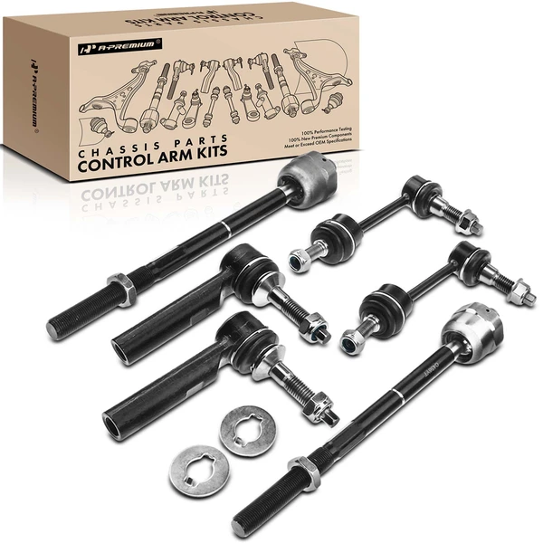 2003-2005 Ford Expedition A Set of 6 Ball Joint Sway Bar Link and Tie Rod End Kit Inner & Outer A-Premium APCA1107