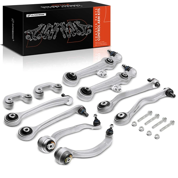 1999-2003 Volkswagen Passat A Set of 10 Control Arm Ball Joint and Sway Bar Link Kit Front Side A-Premium APCA1111