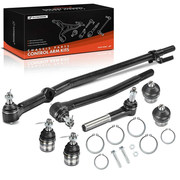 1999-2004 Ford F-250 Super Duty A Set of 7 Ball Joint and Tie Rod End Kit Inner & Outer A-Premium APCA1119