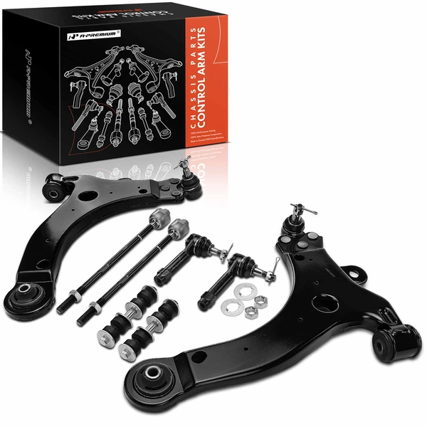 A Set of 8 Control Arm Ball Joint Sway Bar Link Tie Rod End Kit Front Inner & Outer A-Premium APCA1121