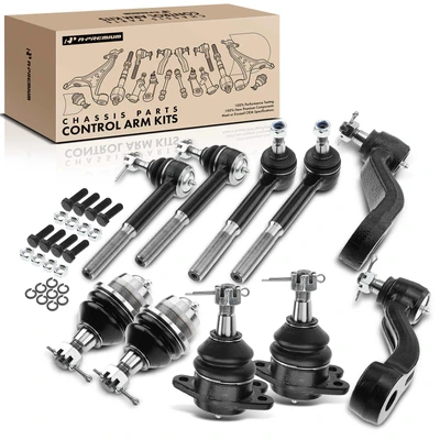1995-1999 Chevrolet K1500 Suburban A Set of 10 Ball Joint Idler Arm and Tie Rod End Kit Front Side A-Premium APCA1124