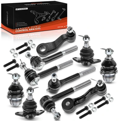 1995-2000 Chevrolet K2500 A Set of 10 Ball Joint Idler Arm and Tie Rod End Kit Front Side A-Premium APCA1125