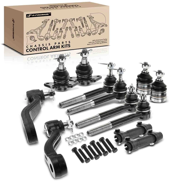 1993-1999 Chevrolet C2500 Suburban A Set of 12 Ball Joint Adjusting Sleeve Idler Arm Tie Rod End Kit Front Side A-Premium APCA1130