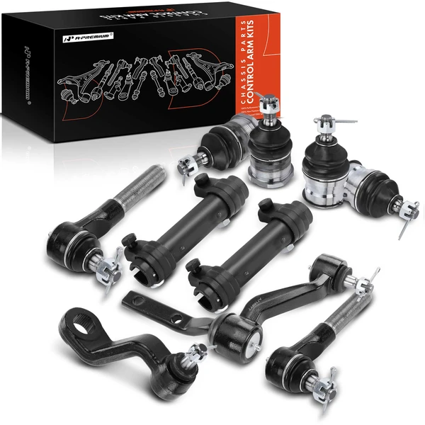 A Set of 10 Ball Joint Adjusting Sleeve Idler Arm Tie Rod End Kit Front Side A-Premium APCA1133
