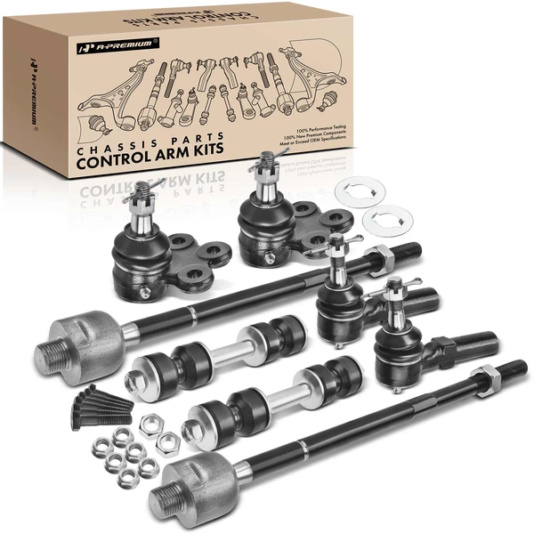 A Set of 8 Ball Joint Sway Bar Link and Tie Rod End Kit Front Side A-Premium APCA1135