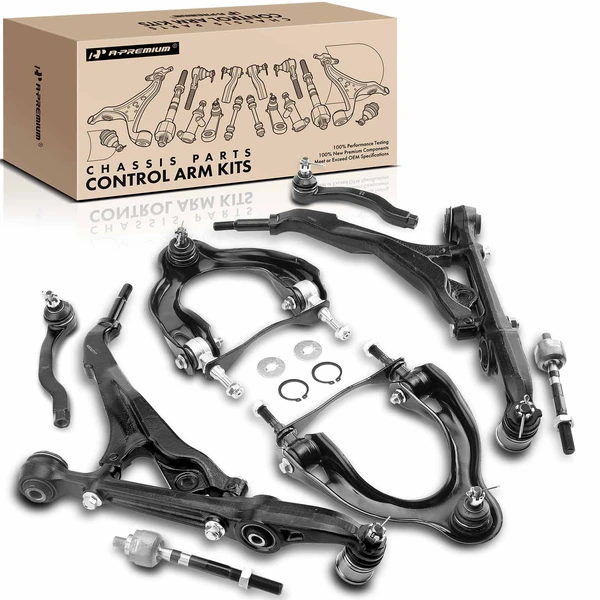A Set of 8 Control Arm and Tie Rod End Kit Front Side A-Premium APCA3819