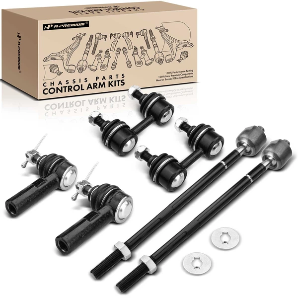 A Set of 6 Sway Bar Link and Tie Rod End Kit Front Side A-Premium APCA1142