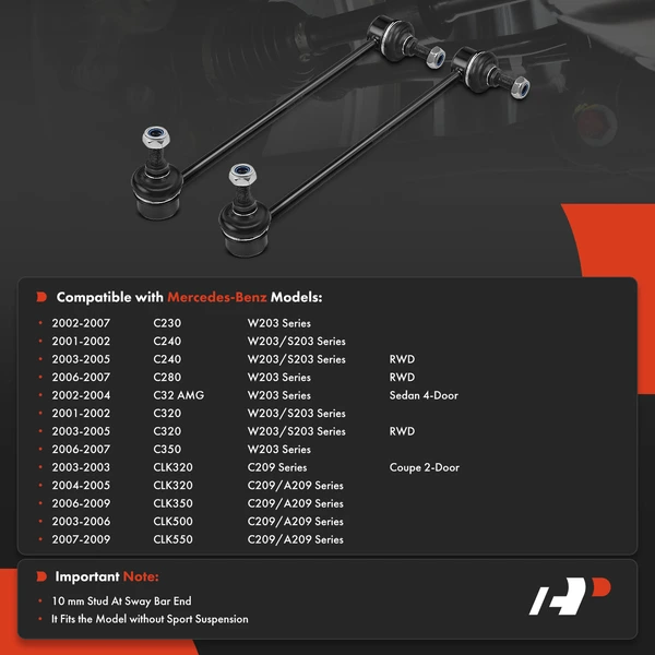 Sway Bar Link, Front Side, A-Premium APCA4857