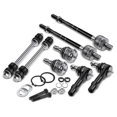 8 Pcs Front Sway Bar Link with Ball Joint Tie Rod End