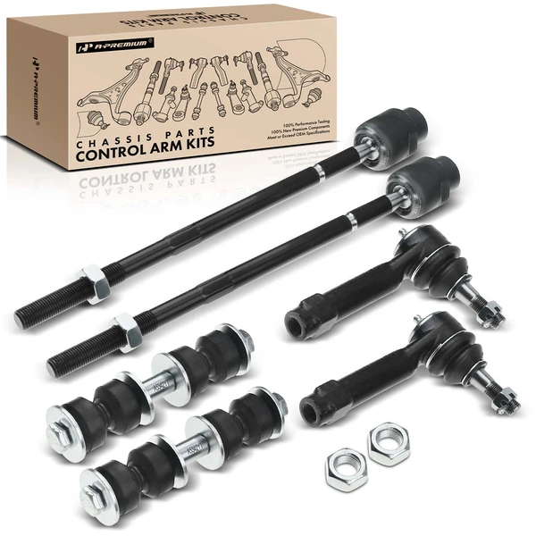 A Set of 6 Ball Joint Sway Bar Link and Tie Rod End Kit Front Side A-Premium APCA1160