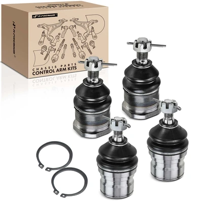 4 Pcs Front Lower & Upper Ball Joint Kit