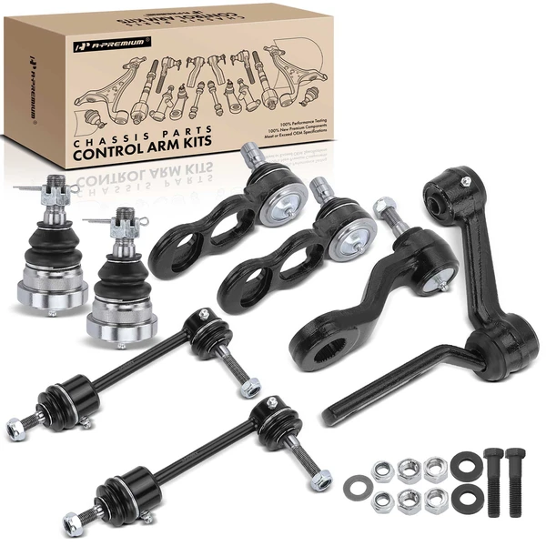 1995-1997 Mercury Grand Marquis A Set of 8 Ball Joint Idler Arm and Sway Bar Link Kit Front Side A-Premium APCA1168