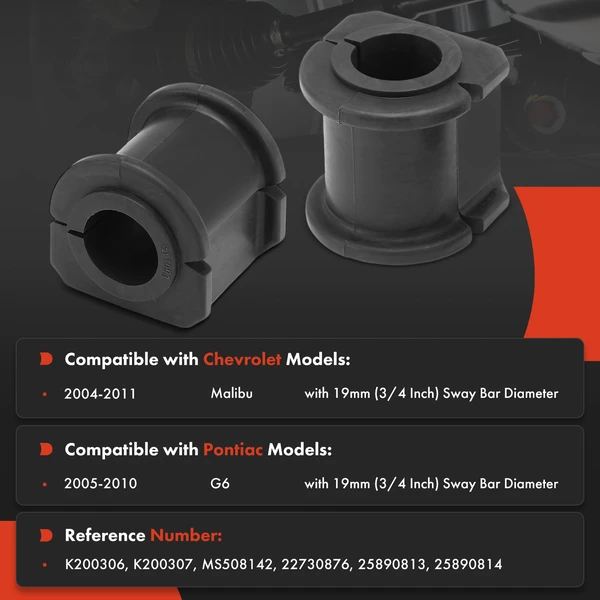 2-Pc Sway Bar Bushing Kit with Bar, Rear To Frame A-Premium APCA9538