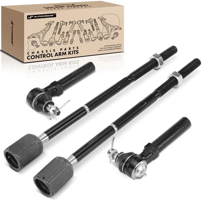 4 Pcs Front Inner & Outer Steering Tie Rod Ends