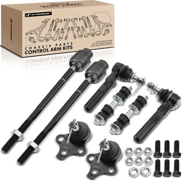 A Set of 8 Ball Joint Sway Bar Link and Tie Rod End Kit Front Side A-Premium APCA1195