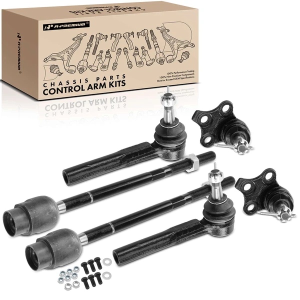 1999-2004 Oldsmobile Alero A Set of 6 Ball Joint and Tie Rod End Kit Front Side A-Premium APCA1196