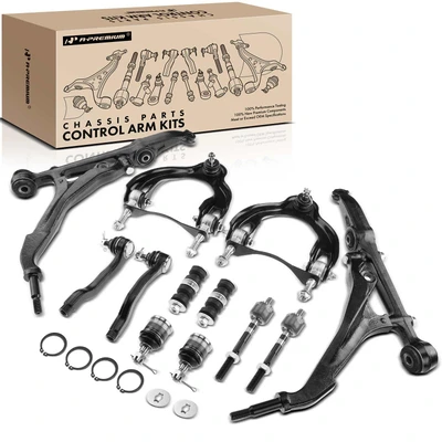 12 Pcs Front Control Arm with Ball Joint & Bar End Link & Tie Rod End