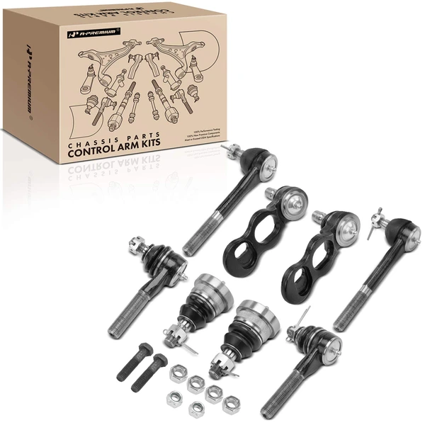 1995-2002 Mercury Grand Marquis A Set of 8 Ball Joint and Tie Rod End Kit Front Side A-Premium APCA1199
