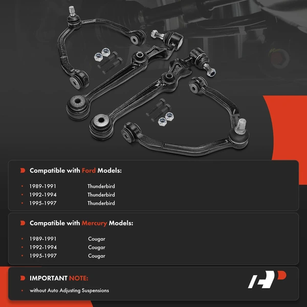 4-Pc Control Arm and Ball Joint Kit, Front Driver & Passenger with Ball Joint A-Premium APCA1208