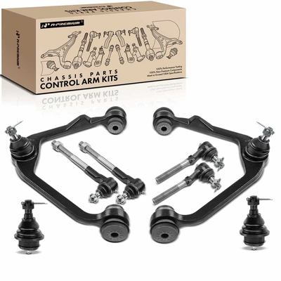 1997-2003 Ford F-150 A Set of 8 Control Arm Ball Joint and Tie Rod End Kit Front Side A-Premium APCA1210