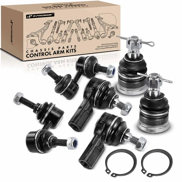 A Set of 6 Ball Joint Sway Bar Link and Tie Rod End Kit Front Side A-Premium APCA1221