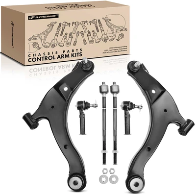 6 Pcs Front Control Arm with Ball Joint Tie Rod End