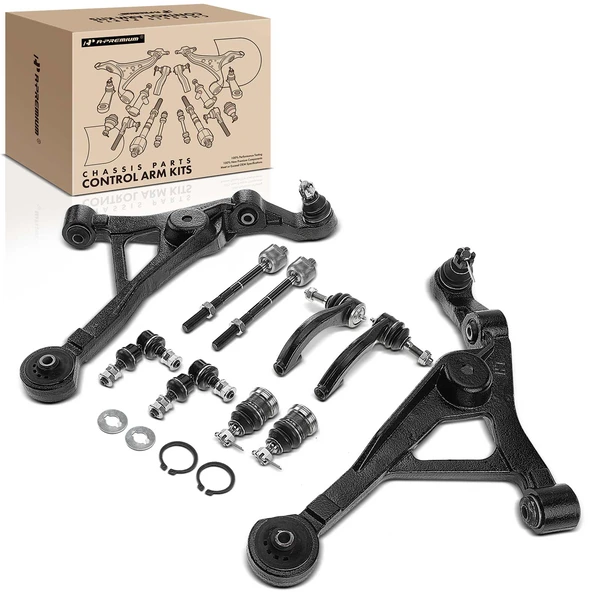 1996-2000 Chrysler Sebring A Set of 10 Control Arm Ball Joint Sway Bar Link Tie Rod End Kit Front Side A-Premium APCA0514