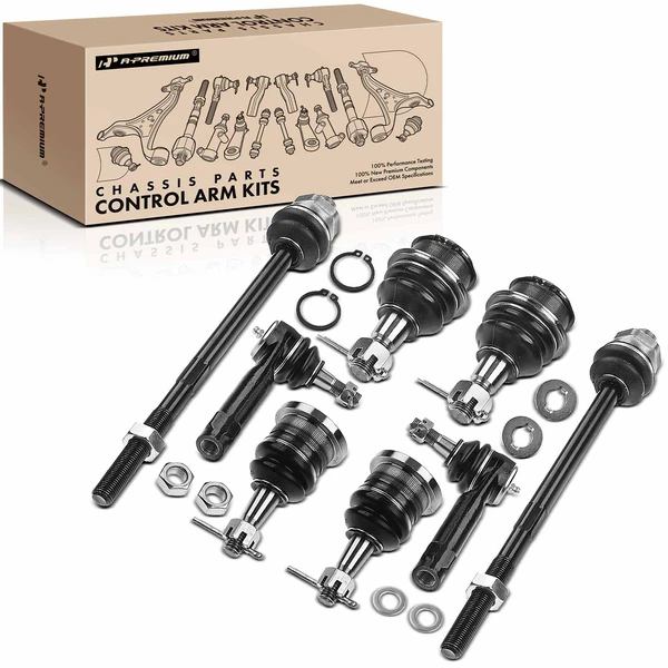 2002-2006 Chevrolet Avalanche 1500 A Set of 8 Ball Joint and Tie Rod End Kit Front Side A-Premium APCA0517