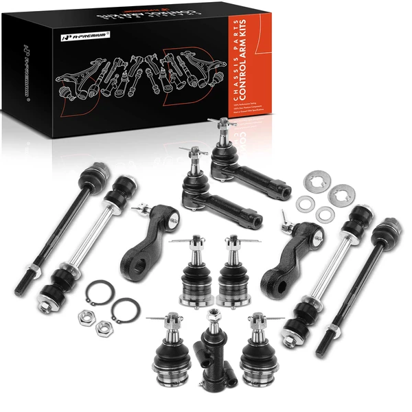 A Set of 13 Sway Bar Link and Tie Rod End Kit Front Side A-Premium APCA0522