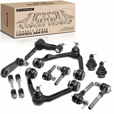 12 Pcs Front Control Arm & Sway Bar Link & Tie Rod End & Ball Joint