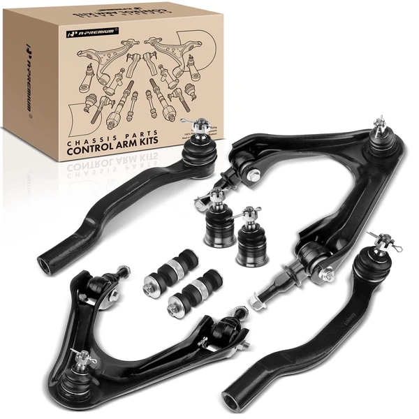 A Set of 8 Control Arm Ball Joint Sway Bar Link Tie Rod End Kit Front Side A-Premium APCA0558