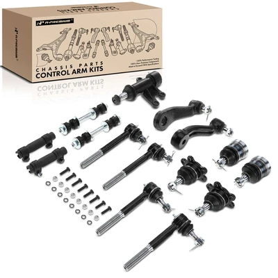 15 Pcs Front Idler Arm Pitman Arm & Sway Bar Link & Tie Rod End Ball Joint