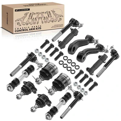 14 Pcs Front Idler Arm Pitman Arm & Bar Link & Tie Rod End Ball Joint