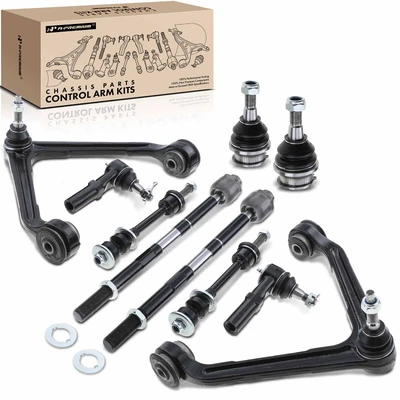 10 Pcs Front Control Arm with Ball Joint Sway Bar Link Tie Rod End