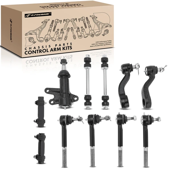 1999-2000 Cadillac Escalade A Set of 11 Sway Bar Link and Tie Rod End Kit Front Side A-Premium APCA0573