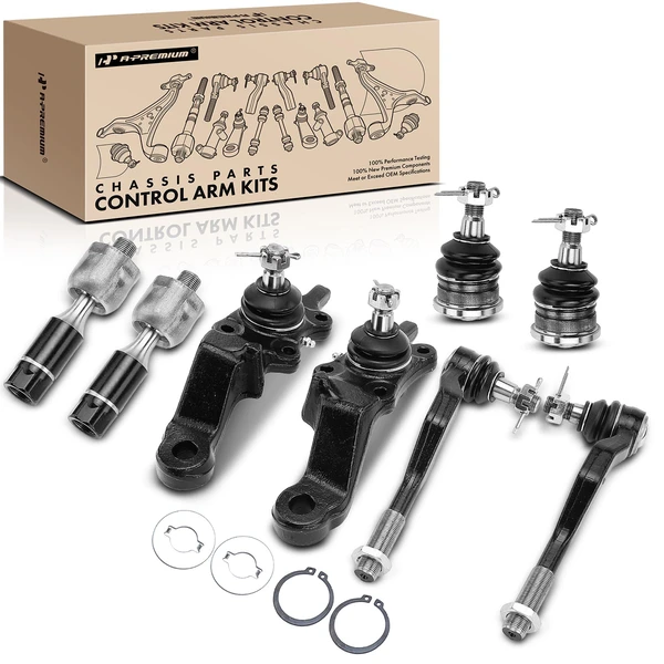 A Set of 8 Ball Joint and Tie Rod End Kit Front, Inner & Outer A-Premium APCA0585