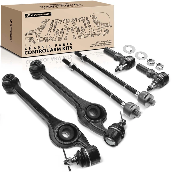 1991-2002 Saturn SL A Set of 6 Control Arm and Tie Rod End Kit Front Lower A-Premium APCA0586