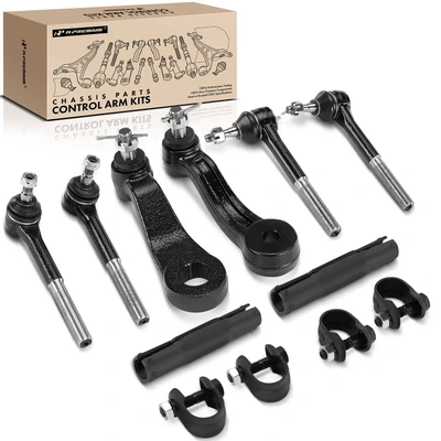8 Pcs Idler Arm Pitman Arm & Tie Rod End & Adjusting Sleeve