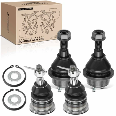4 Pcs Front Lower & Upper Ball Joint