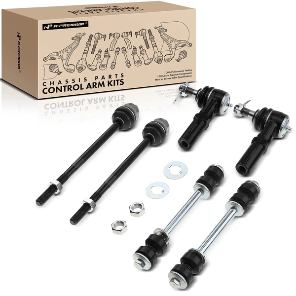 2001-2004 GMC Sierra 2500 A Set of 6 Ball Joint Sway Bar Link and Tie Rod End Kit Front Side A-Premium APCA0614