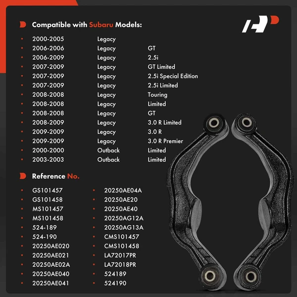 2-Pc Lateral Arm with Bushing, Rear Driver & Passenger Upper A-Premium APCA8652