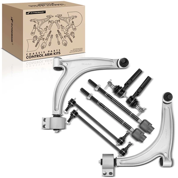 2004-2009 Chevrolet Malibu A Set of 8 Control Arm Ball Joint Sway Bar Link Tie Rod End Kit Front Side A-Premium APCA0620