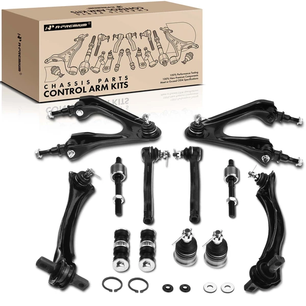 A Set of 12 Control Arm Ball Joint Sway Bar Link Tie Rod End Kit Front & Rear A-Premium APCA0630