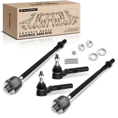 4 Pcs Front Inner & Outer Tie Rod End