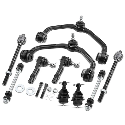 10 Pcs Front Control Arm with Ball Joint Sway Bar Link & Tie Rod End