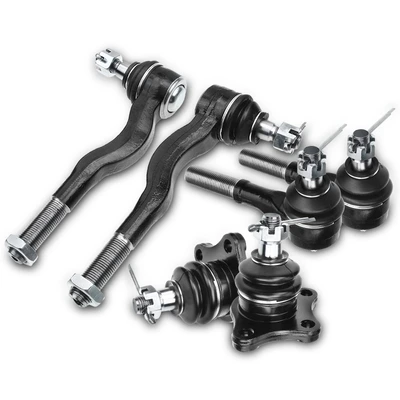 6 Pcs Inner & Outer Tie Rod End with Front Ball Joint