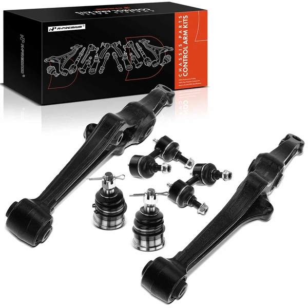 2001-2003 Acura CL A Set of 6 Control Arm Ball Joint and Sway Bar Link Kit Front Side A-Premium APCA0729