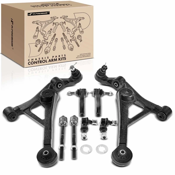 A Set of 8 Control Arm Ball Joint Sway Bar Link Tie Rod End Kit Front Side A-Premium APCA0730